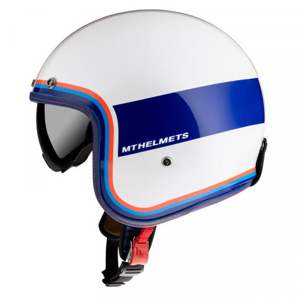 Casca open face MT Le Mans 2 SV Tant D15 alb/rosu/albastru lucios (ochelari soare integrati) [1]
