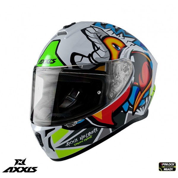 Casca integrala Axxis model Draken S Parrot A0 alb mat - tip viziera: MT-V-18C [1]