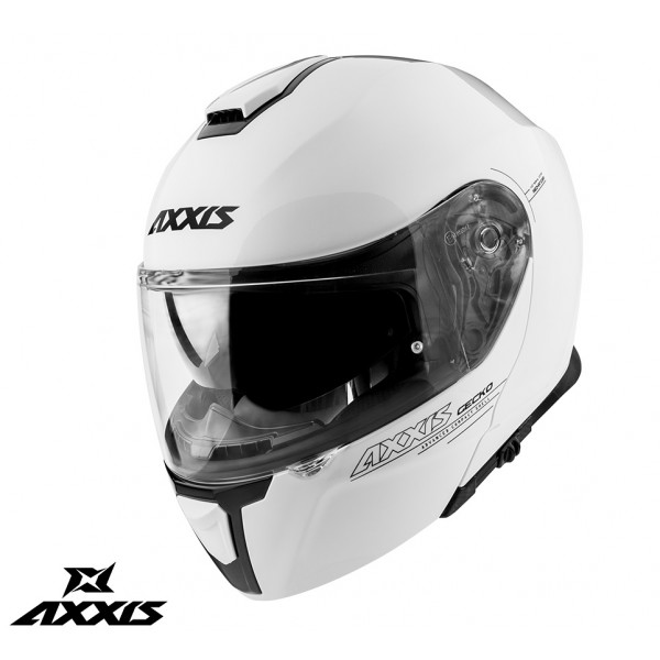 Casca modulabila Axxis model Gecko SV A0 alb lucios (ochelari soare integrati) [1]