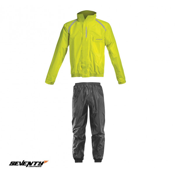 Costum moto ploaie (geaca+pantaloni) Seventy model SD-S1 culoare: galben/negru (montare peste echipament) [1]