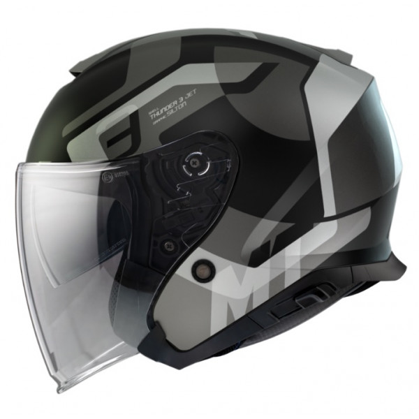 Casca open face MT Thunder III SV Jet Silton B2 gri mat (ochelari soare integrati) – tip MT-V-19 [1]
