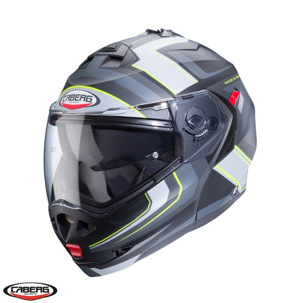 Casca modulabila (flip-up) Caberg model Duke X SV Tour I5 negru/galben fluor/antracit mat Pinlock ready - lentila Pinlock inclusa [1]