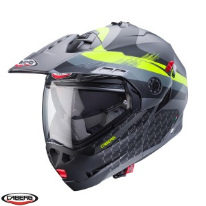 Casca modulabila (flip-up)/adventure Caberg model Tourmax X SV Sarabe L1 gun metal (titanium)/negru/galben fluor mat Pinlock ready - lentila Pinlock inclusa Casca modulabila (flip-up)/adventure Caberg model Tourmax X SV Sarabe L1 gun metal (titanium)/negru/galben fluor mat Pinlock ready - lentila Pinlock inclusa