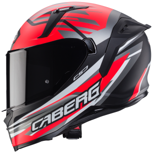 Casca integrala Caberg model Avalon X SV Kira L7 negru/gri/rosu fluor mat Pinlock ready