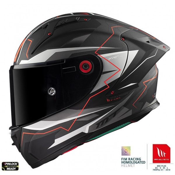 Casca integrala MT KRE+ Carbon Kraker C5 rosu mat - 100% carbon [1]
