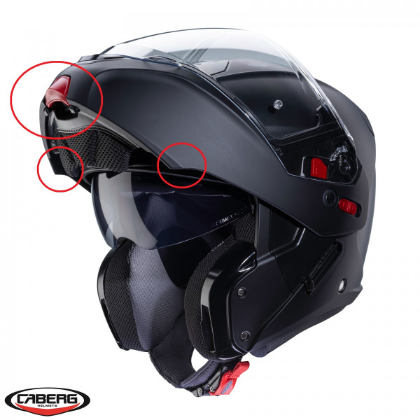 Kit mecanism deschidere + prinderi laterale mandibula rabatabila casca modulabila (flip-up) Caberg model Horus - Horux X [1]