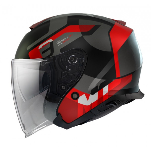 Casca open face MT Thunder III SV Jet Silton B5 rosu mat (ochelari soare integrati) – tip MT-V-19 [1]