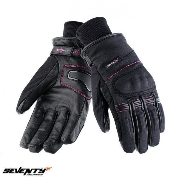 Manusi femei iarna Seventy model SD-C31 negru/roz – WinterTex - degete tactile [1]