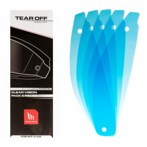Kit 5 tear-off pentru viziera casca integrala KRE Snake Carbon - KRE SV - KRE+ (kit 5 folii transparente viziera – MT Helmets) (tip viziera: MT-V-09 & MT-V-29)