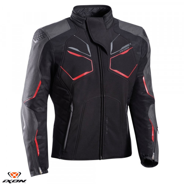 Geaca (jacheta) motociclete barbati Racing/Roadster Ixon iarna model Cell MS culoare: negru/gri/rosu [1]