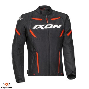 Geaca (jacheta) motociclete barbati Racing/Roadster Ixon mid-season model Striker MS culoare: negru/alb/rosu Geaca (jacheta) motociclete barbati Racing/Roadster Ixon mid-season model Striker MS culoare: negru/alb/rosu