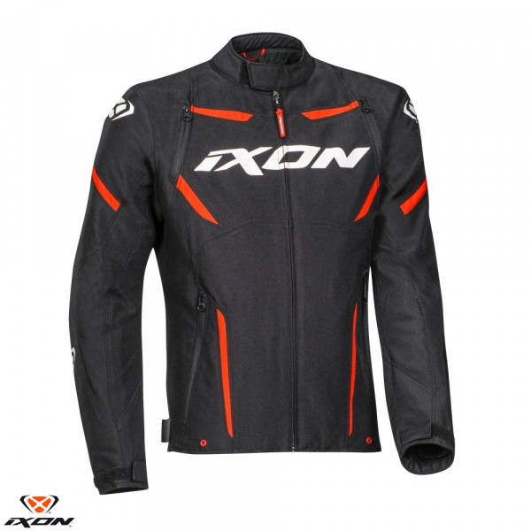 Geaca (jacheta) motociclete barbati Racing/Roadster Ixon mid-season model Striker MS culoare: negru/alb/rosu [1]