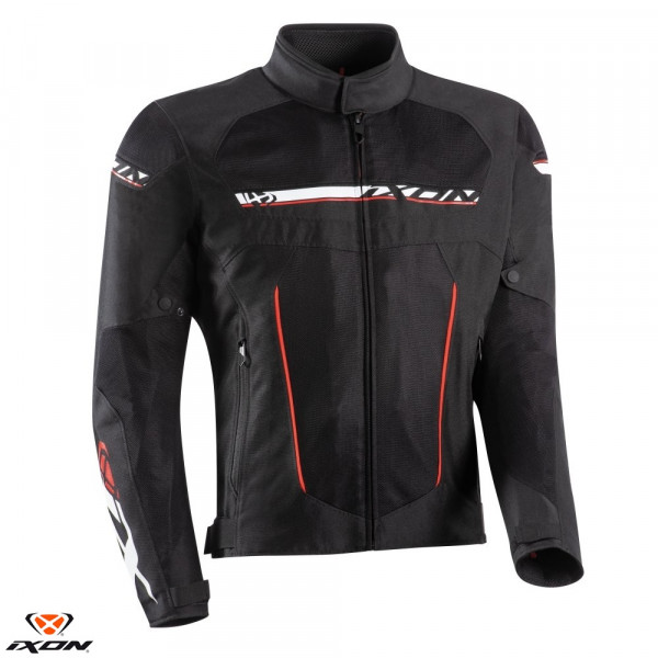 Geaca (jacheta) motociclete barbati Racing/Roadster Ixon All season model T-Rex MS culoare: negru/alb/rosu [1]