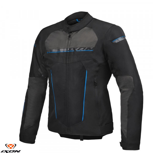 Geaca (jacheta) motociclete barbati Racing/Roadster Ixon All season model T-Rex MS culoare: negru/gri/albastru [1]
