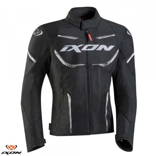 Geaca (jacheta) motociclete barbati Racing/Roadster Ixon vara model Striker AIR WP MS culoare: negru/alb [1]