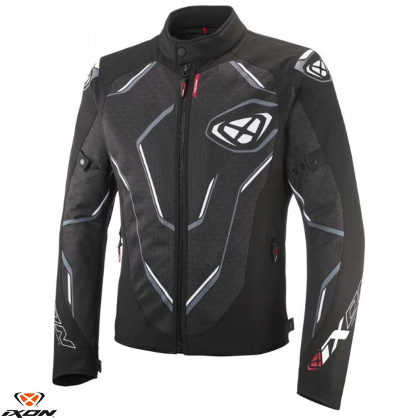 Geaca (jacheta) motociclete barbati Racing/Roadster Ixon vara model Demoniak MS culoare: negru/alb [1]