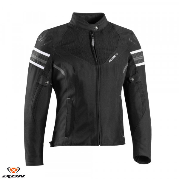 Geaca (jacheta) motociclete femei Racing/Roadster Ixon All season model Ilana LS culoare: negru/alb [1]
