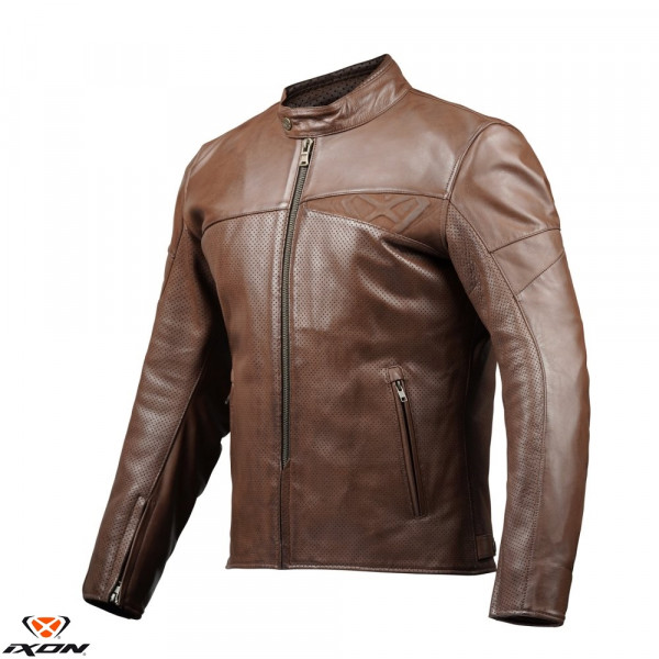 Geaca (jacheta) motociclete barbati piele Urban/Heritage Ixon vara model Cranky Air MS culoare: maro [1]