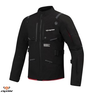 Geaca (jacheta) motociclete barbati Touring/Adventure Ixon All season model M-Skeid MS culoare: negru/rosu (geaca laminata; waterproof pe exterior)