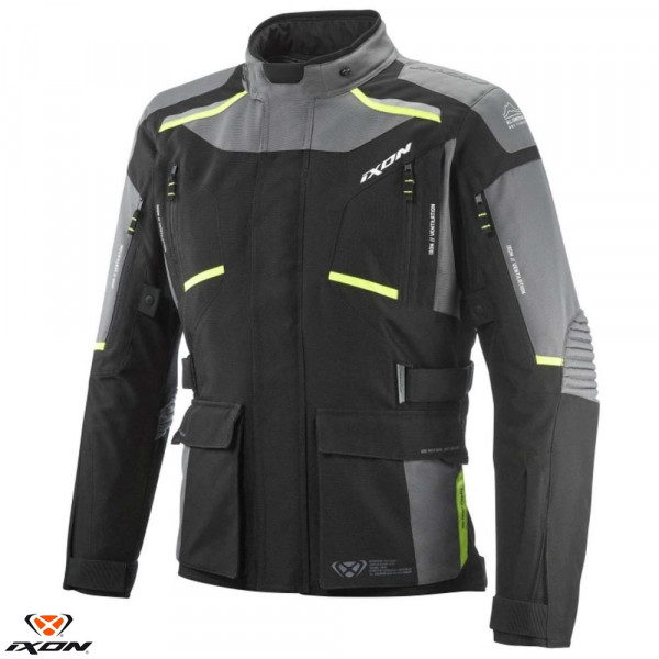 Geaca (jacheta) motociclete barbati Touring/Adventure Ixon All season model Midgard MS culoare: negru/gri/galben [1]