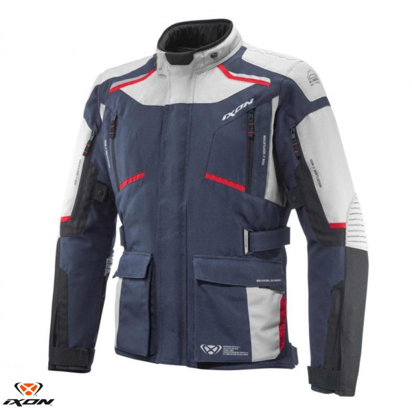 Geaca (jacheta) motociclete barbati Touring/Adventure Ixon All season model Midgard MS culoare: gri/navy/negru [1]