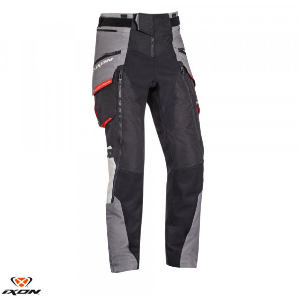 Pantaloni motociclete barbati Touring/Adventure Ixon All season model Ragnar MS culoare: negru/gri/rosu [1]