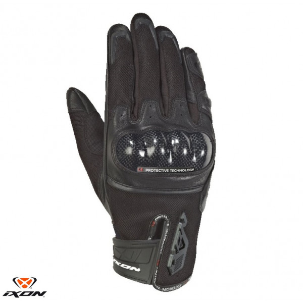 Manusi barbati Roadster vara piele/textil Ixon model RS Rise Air MS culoare: negru - degete tactile [1]
