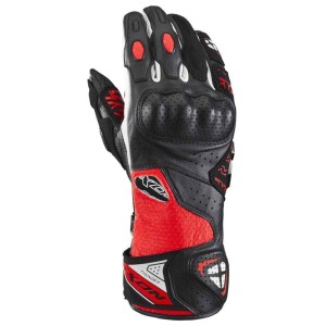 Manusi barbati Racing vara piele Ixon model Thunder Air MS culoare: negru/rosu/alb - degete tactile