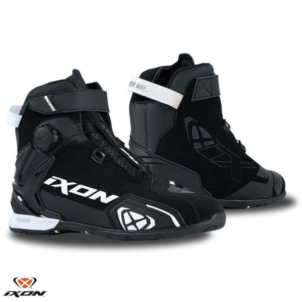 Ghete moto Roadster barbati All Season Ixon model Bull 2 WP MS culoare: negru/alb (100% waterproof) [1]