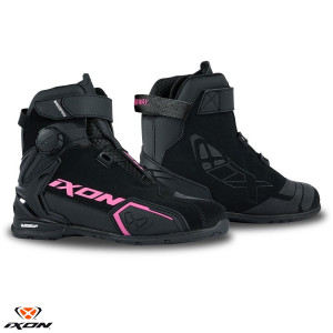 Ghete moto Roadster femei All Season Ixon model Bull 2 WP LS culoare: negru/fuchsia (roz) (100% waterproof)