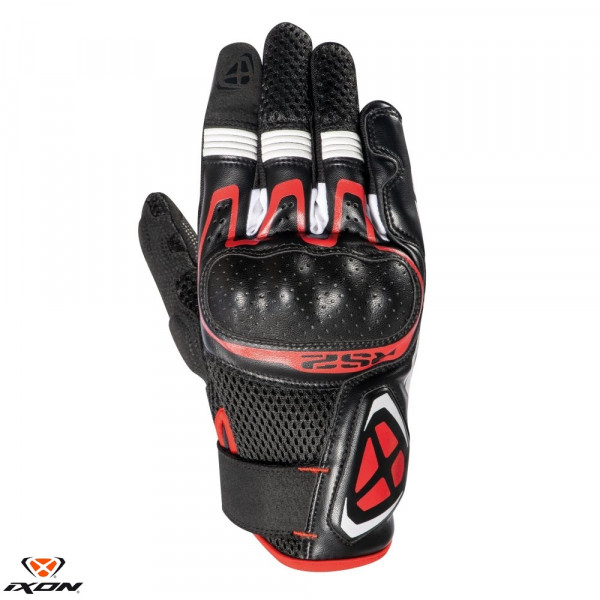 Manusi barbati Roadster vara textil/piele Ixon model RS2 MS culoare: negru/alb/rosu - degete tactile [1]