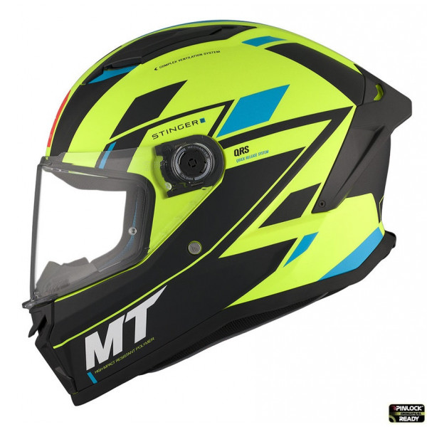 Casca integrala MT Stinger 2 Zivze C3 galben fluor mat - tip viziera: MT-V-28B [1]