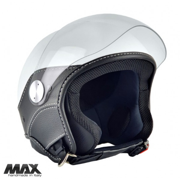 Casca open face (demi-jet) Max Helmets model DJ06 LS Vision (V2B) culoare: alb lucios (000) - 100% MADE IN ITALY [1]
