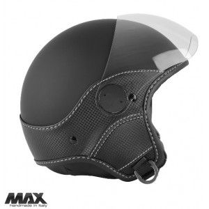 Casca open face (demi-jet) Max Helmets model DJ06 LS Vision Carbon culoare: negru mat/gri (NOFG) - 100% MADE IN ITALY