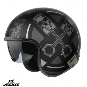 Casca Axxis model Hornet S SV Skulls Illustrated B1 negru mat (ochelari soare integrati) - omologare noua ECE 22.06 Casca Axxis model Hornet S SV Skulls Illustrated B1 negru mat (ochelari soare integrati) - omologare noua ECE 22.06