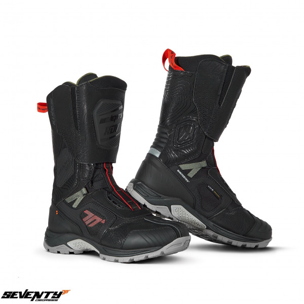 Ghete (cizme) moto Adventure (Touring) Unisex Seventy model SD-BA6 Stelvio culoare: negru/rosu/verde [1]