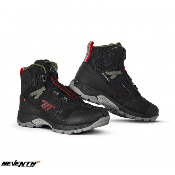 Ghete (cizme) moto Adventure (Touring) Unisex Seventy model SD-BA7 Stelvio culoare: negru/rosu/verde [1]
