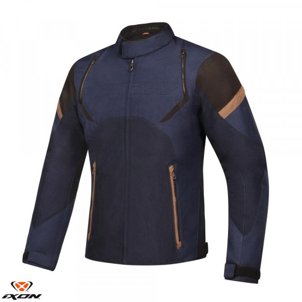 Geaca (jacheta) motociclete barbati Urban/Heritage Ixon mid-season model Striker Retro WP MS culoare: negru/navy/maro [1]