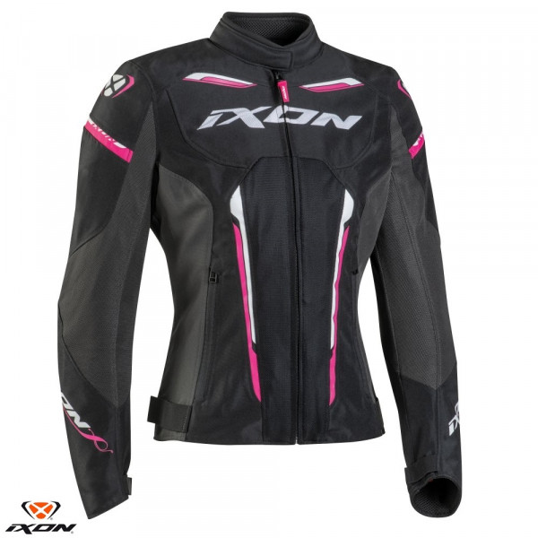 Geaca (jacheta) motociclete femei Racing/Roadster Ixon vara model Striker AIR WPL LS culoare: negru/fuchsia (roz) [1]