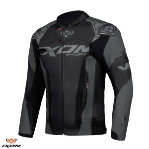 Geaca (jacheta) motociclete barbati piele Racing Ixon vara model Vortex 3 MS culoare: negru