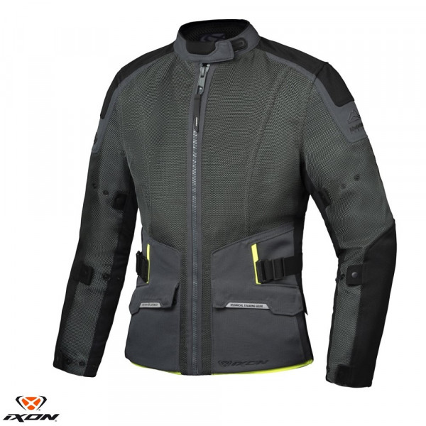 Geaca (jacheta) motociclete barbati Touring/Adventure Ixon vara model M-Njord MS culoare: verde/negru/galben [1]