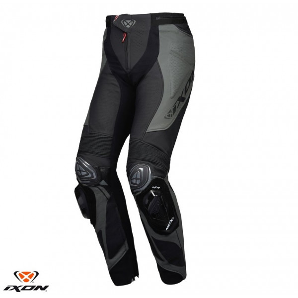 Pantaloni motociclete barbati piele Racing Ixon vara model Vortex 3 MS culoare: negru [1]