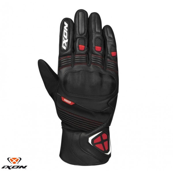 Manusi barbati Roadster iarna piele Ixon model Pro Hawker MS culoare: negru/rosu - degete tactile (100% waterproof + protectie termica) [1]