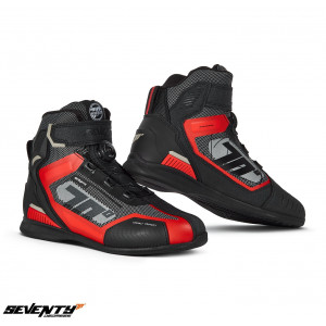 Ghete (cizme) moto Racing Unisex Seventy model SD-BR3 Veloce Pro culoare: negru/rosu