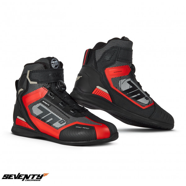 Ghete (cizme) moto Racing Unisex Seventy model SD-BR3 Veloce Pro culoare: negru/rosu [1]