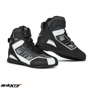 Ghete (cizme) moto Racing Unisex Seventy model SD-BR3 Veloce Pro culoare: negru/alb