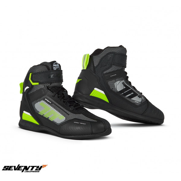 Ghete (cizme) moto Racing Unisex Seventy model SD-BR3 Veloce Pro culoare: negru/galben fluor [1]