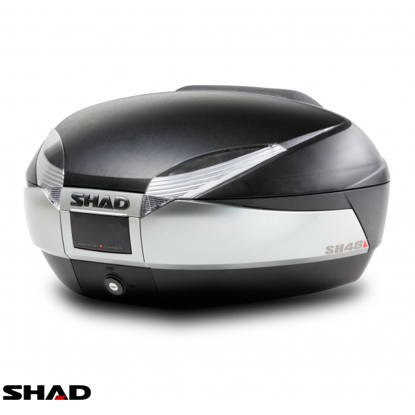 Cutie portbagaj (topcase) Shad model SH48 culoare: negru/titanium (volum: 48 litri) – include placa de montaj [1]