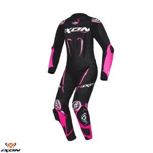 Costum (combinezon) motociclete femei piele Ixon vara model Vortex 3 LS culoare: negru/roz/alb Costum (combinezon) motociclete femei piele Ixon vara model Vortex 3 LS culoare: negru/roz/alb