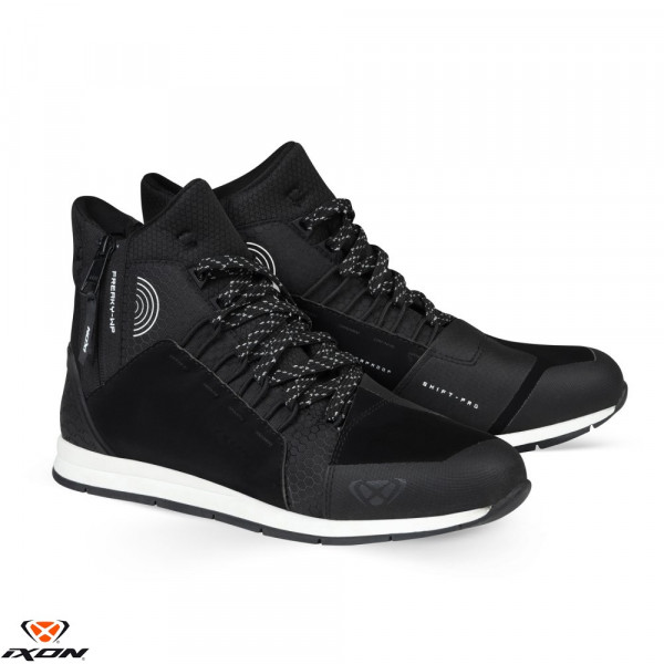 Ghete moto Urban barbati All Season Ixon model Freaky WP MS culoare: negru/alb (100% waterproof) [1]
